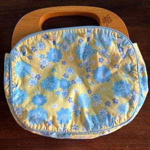 Lilly Pulitzer reversible wooden handle purse